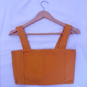 Yellow square neck Zara shirt